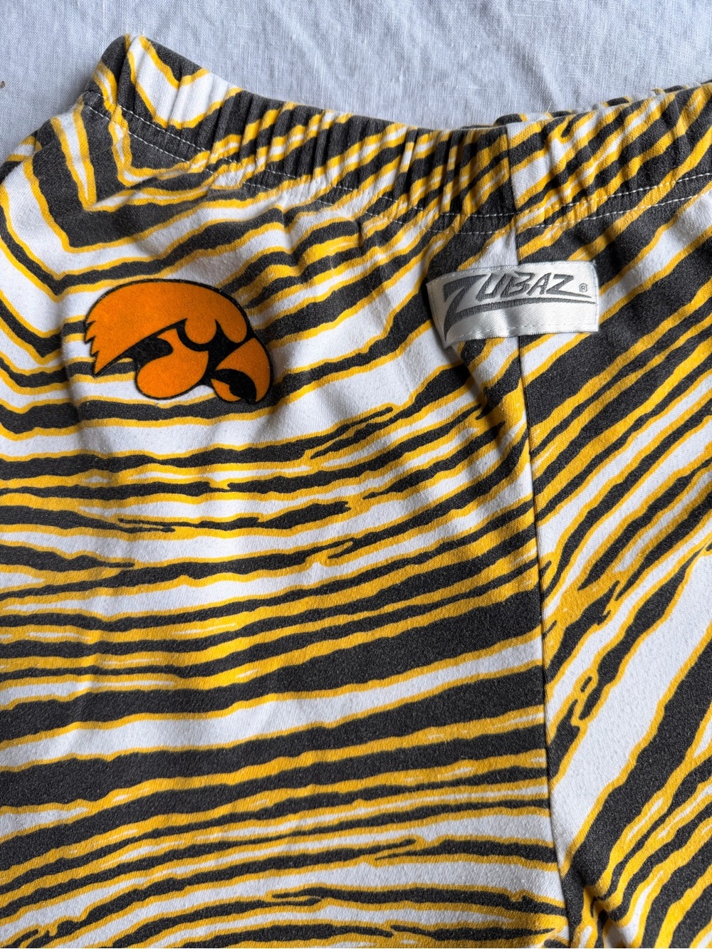 Zubaz Iowa Hawkeyes Yellow Zebra Print Pants
